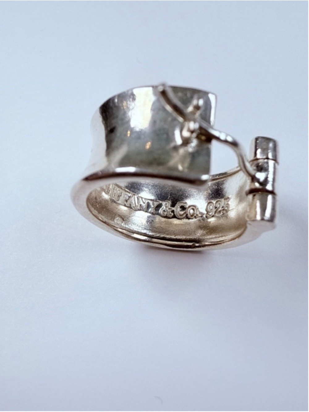 Tiffany & Co. 1837 Wide Huggie Hoop 925 Sterling Silver Earrings - Picture 8 of 12